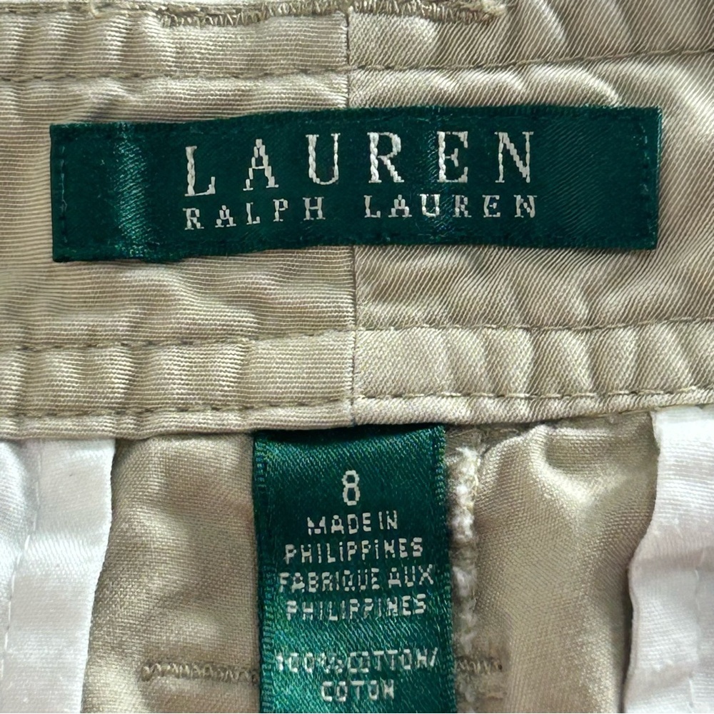 Lauren Ralph Lauren Tan Women's Cargo 100% Cotton Shorts Size 8 - Picture 3 of 9